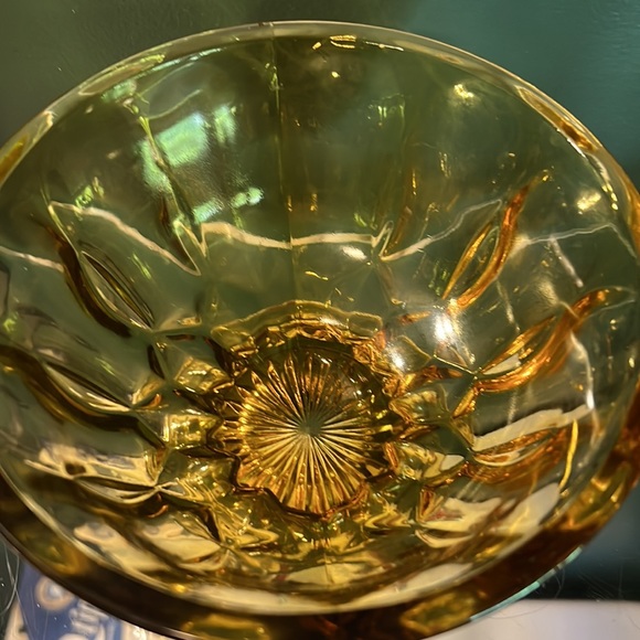 Vintage Indiana Glass Amber Glass Candy Dish with Lid - Picture 5 of 5